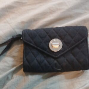 Vera Bradley Black Quilted Wristlet